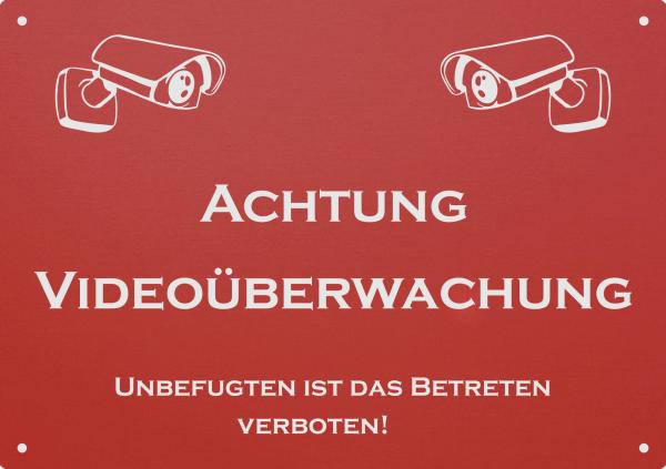 "Achtung Videoüberwachung...." Alu Hinweisschild